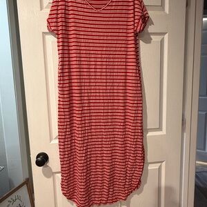 Red Striped Maxi Dress
